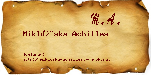Miklóska Achilles névjegykártya